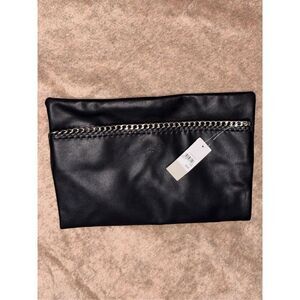 NEW‎ WITH TAGS BP Black SILVER CHAIN DESIGN clutch/totes Purse